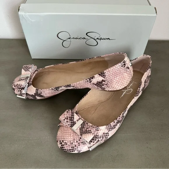 Jessica Simpson Marieta Ballet Flat Snake Print Bow Flat Women’s Size 10 M - Picture 15 of 17
